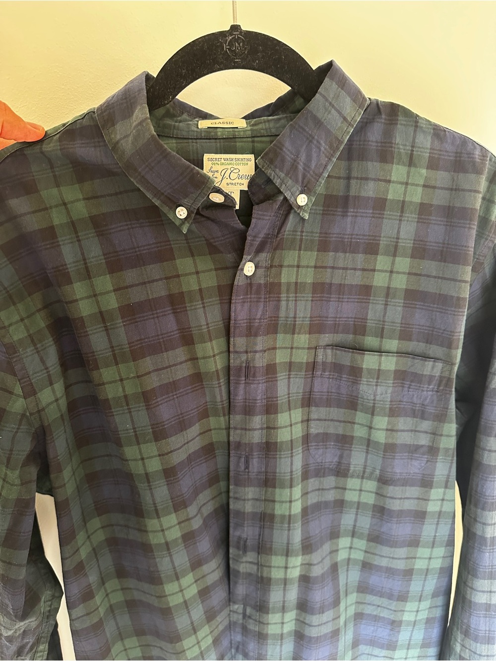 J. Crew Green and Navy Plaid Button-Down Shirt